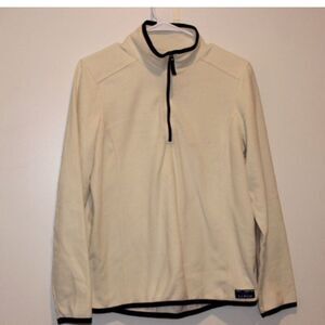 L.L.Bean Cream Half Zip Fleece Sweatshirt Women Size Medium